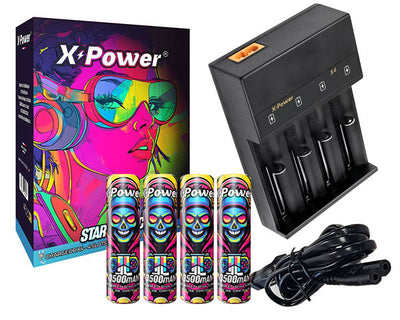Starter Pack - Chargeur X4 Accus 18650 - X Power