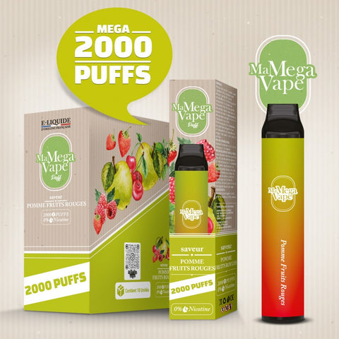 POMME FRUITS ROUGES 2000 PUFFS - MA MEGA VAPE - Premium  from MA MEGA VAPE - Just $9.90! Shop now at CBDeer